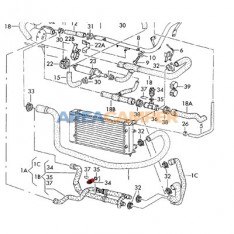 Thermo switch (green) 4 pins for radiator fan 112º-105ºC/106º-102ºC 2.4L D, 2.5L TDI, 2.5L petrol (1991-2003)
