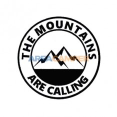 Adhesivo "The mountains are calling", Ø 15 cm