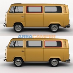 Junta da janela lateral central ou traseira VW T2 (08/1967-07/1979), lado direito ou esquerdo