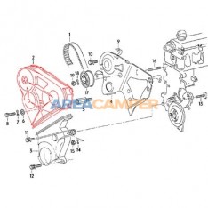 Tampa superior protetora correia dentada motores VW T3 Diesel e Turbo Diesel