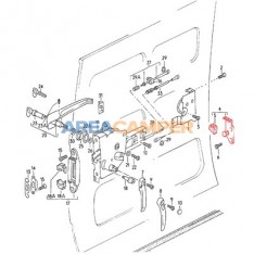 Placa de fecho traseira da porta de correr direita VW T2 (08/1967-07/1979) e VW T3 (05/1979-07/1985)