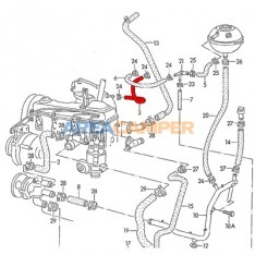 Tubo entre coletor de admissão e carburador VW T4 1.8L (PD)