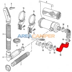 Tubo plástico entre cotovelo filtro ar e coletor no Turbo VW T3 1.6L TD (JX)