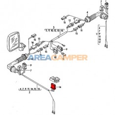 Conector de cableado sobre botón de ajuste de retrovisor eléctrico VW T3