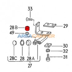 Rolamento horizontal guia inferior porta de correr VW T2 (08/1976-07/1979)